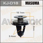 Клипса автомобильная (автокрепёж) Masuma 018-KJ